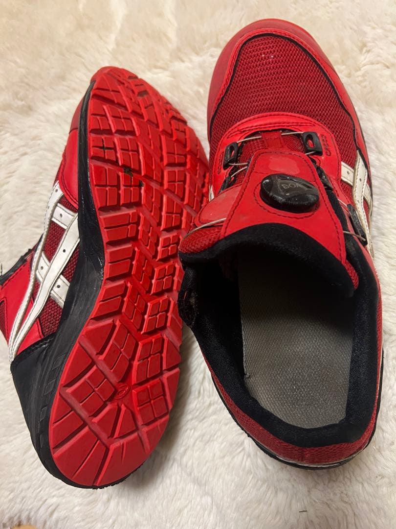 ASICS 赤 安全靴 BOAシステム最終値下げ