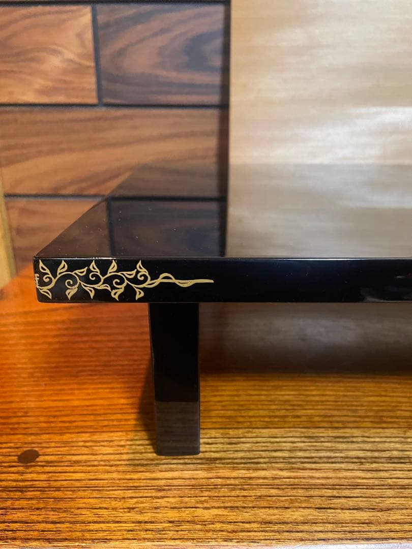 輪島塗　慶塚　蒔絵　黒蝋色平卓　最高級　うるしぬり　けいづか　大丸購入