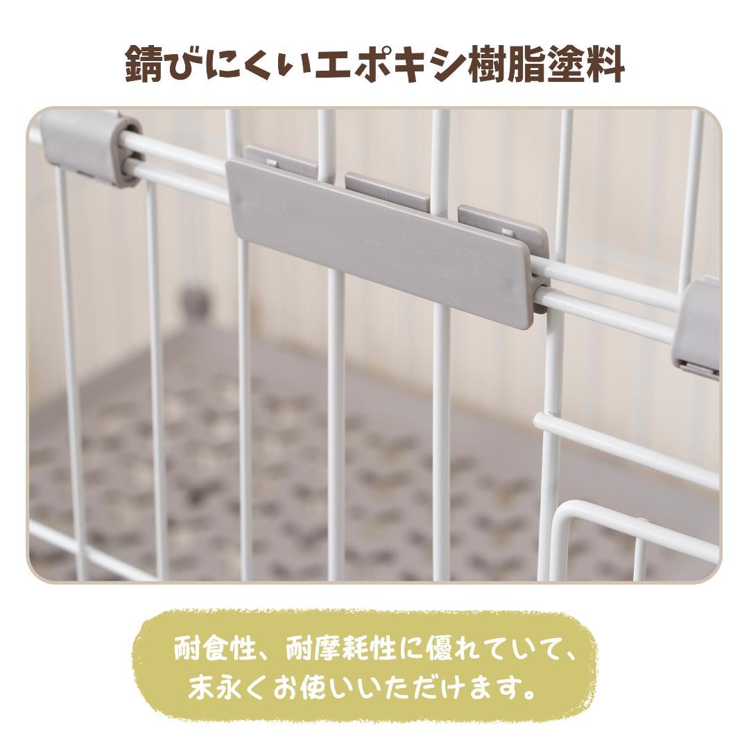 【新品】幅広設計3段キャットケージ 両開きドア&猫ドア付き 大型 グレー