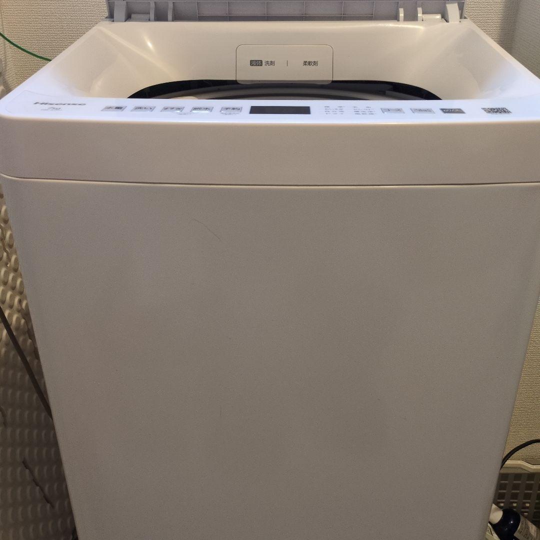 ​【2024年製/美品】ハイセンス 7kg 洗濯機 HW-K70J 使用10ヶ月