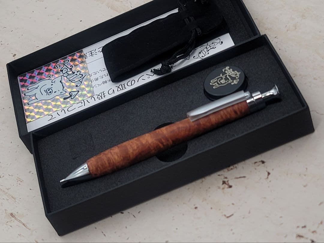 新品 こぶた工房 極上花梨瘤 シャープペンシル0.5