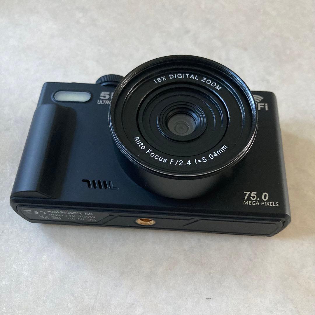デジカメ 5k 7500万画素 Wi-Fi 180度回転ディスプレイ vlog