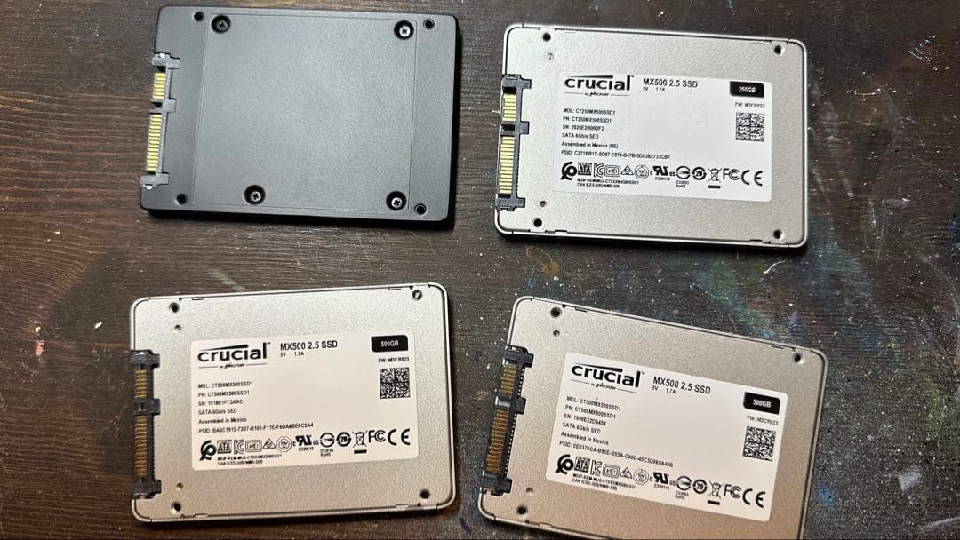 2.5インチ SSD 4個　500GB 250GB 128GB