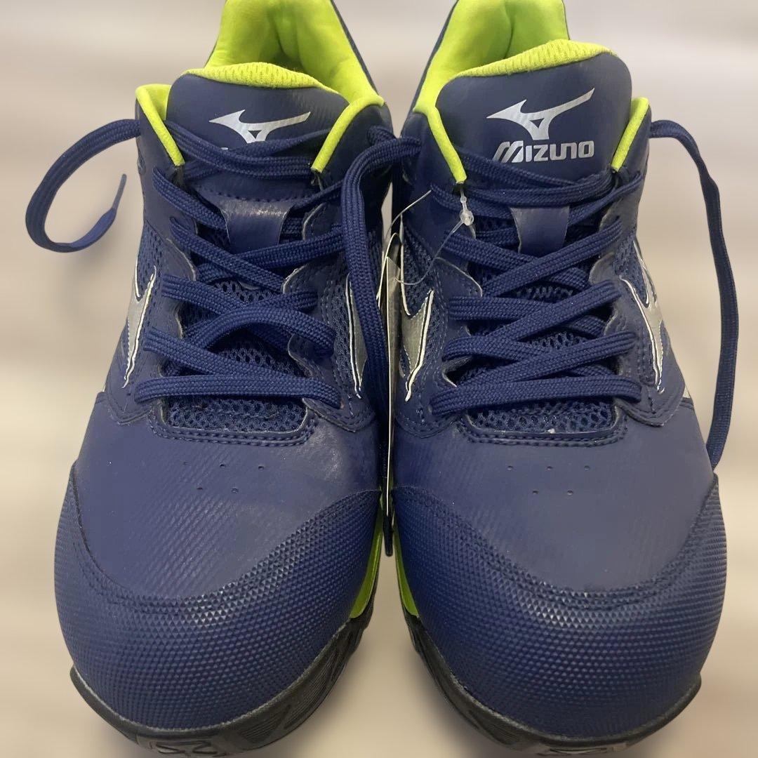 新品未使用品 Mizuno 安全靴 ネイビー/ライム サイズ 25㌢