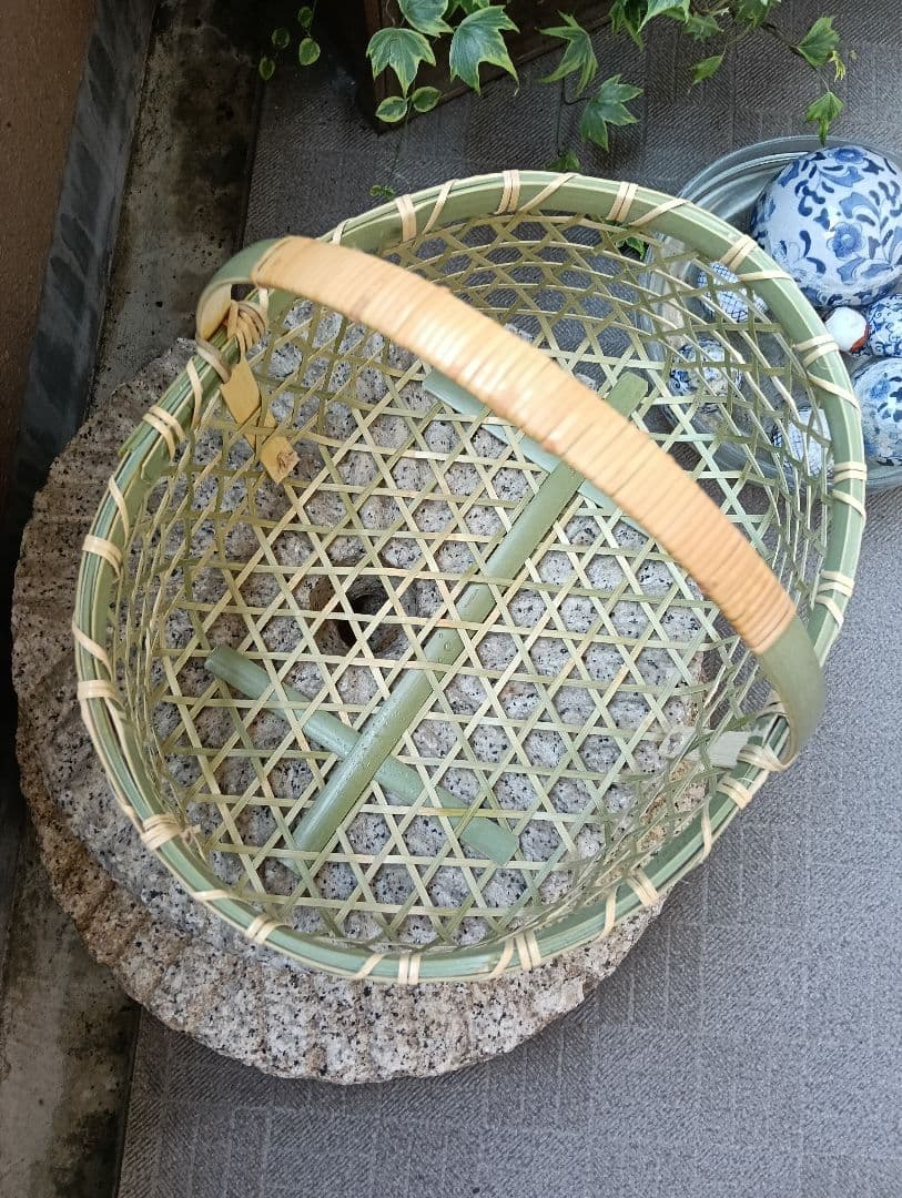 竹かご　六つ目編みかご