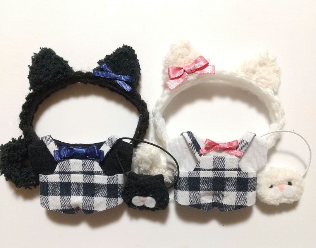 A123【りんご様】10cmサイズ 　ぬい服　オーダー　ねこ耳カチューシャセット