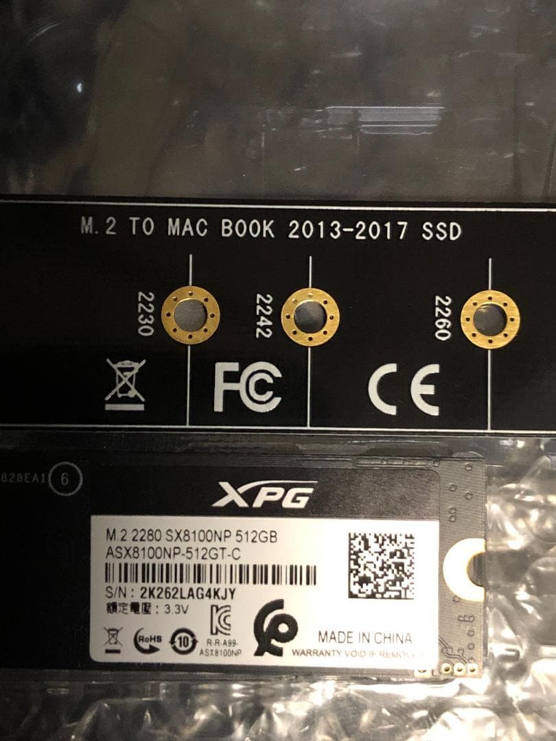 XPG SX8100 512GB SSD M.2 2280 ＋Mac用アダプタ