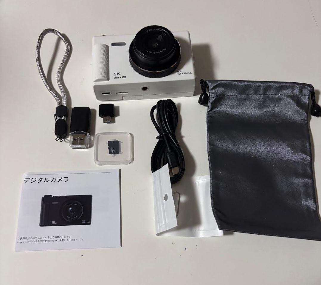 【超目玉✨️】デジカメ 5K 7500万画素 デジタルカメラ 180度回転可能