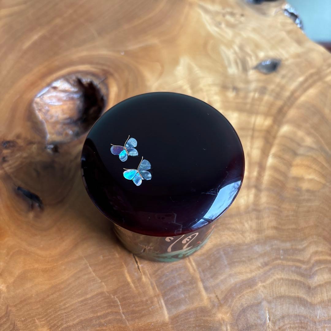 中出松峰作 春の野蒔絵 金輪寺 共箱 茶道具 （7）