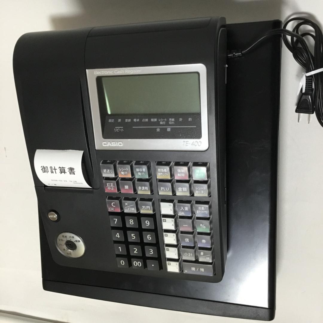 【動作確認済】カシオ レジスター TE-400 SDカード8GB・鍵付 ブラック