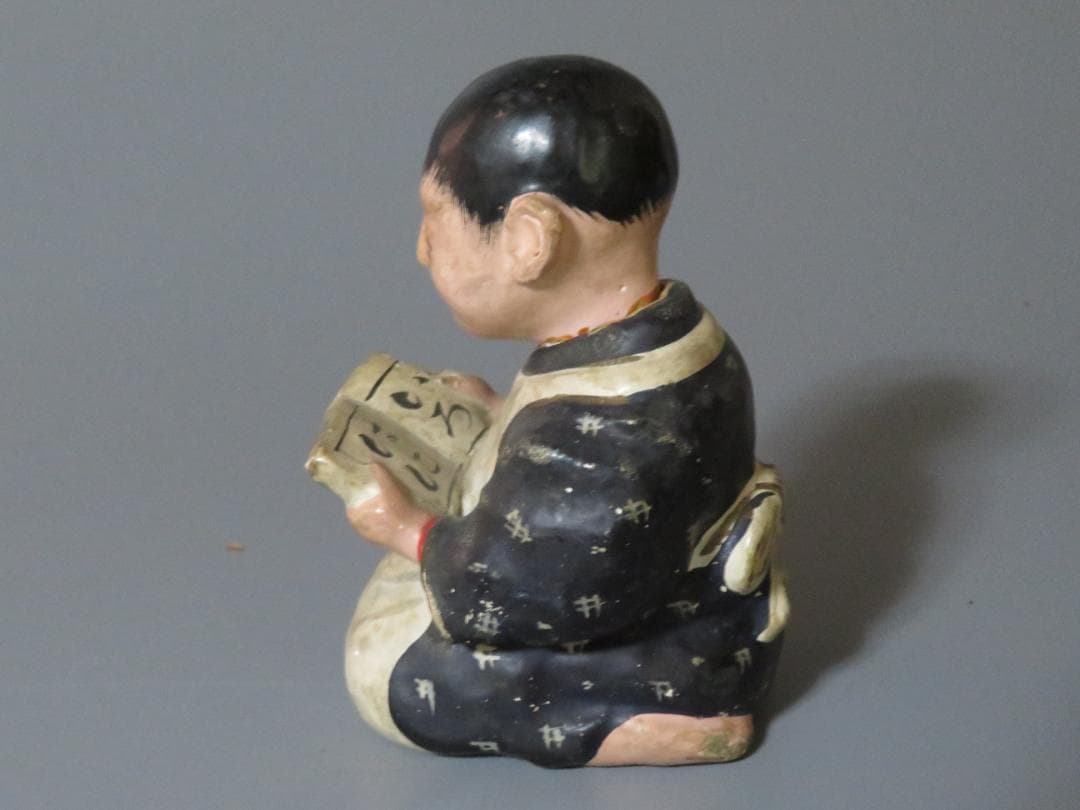 ◆339◆珍品！明治大正　本読み童子　土雛　子供　玩具　置物　土人形　郷土人形