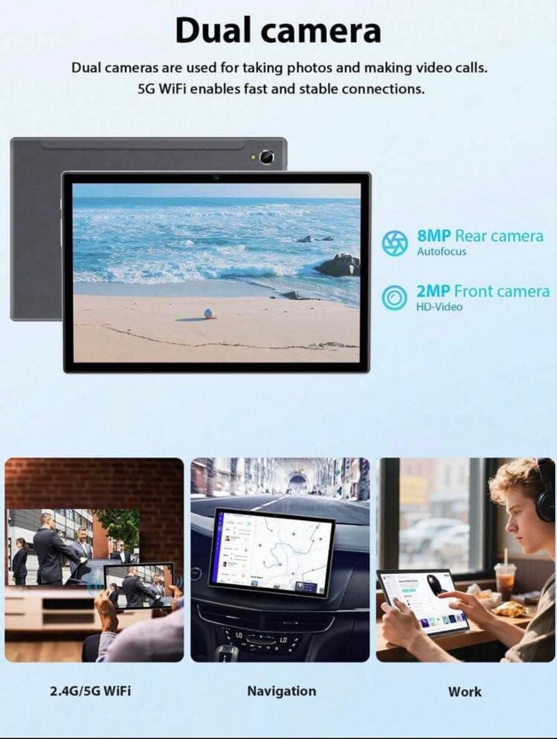 新品未使用 Relndoo Androidタブレット 128GB ブラック　新品