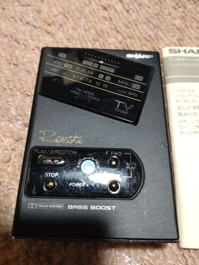 SHARP Remote カセットプレーヤー JC-N30 動作未確認 取説付