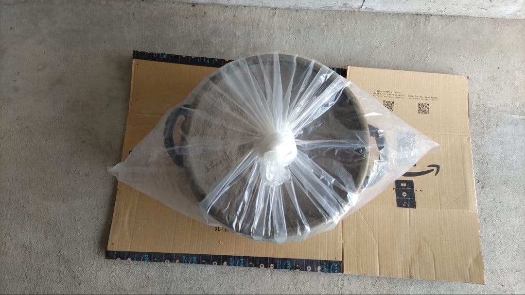 火鉢　昭和　木製台座　灰付き