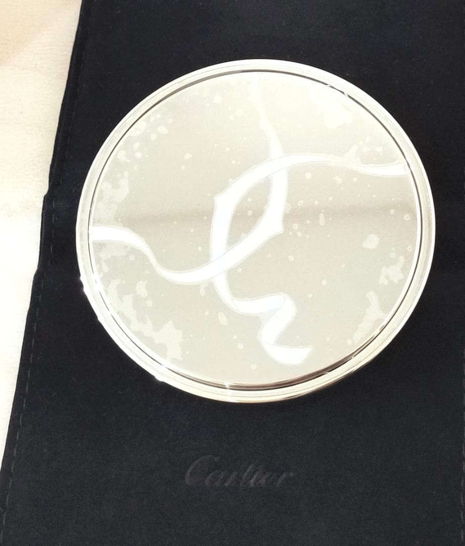 希少 未使用品 カルティエ Cartier 両面ダブルミラー シルバー925