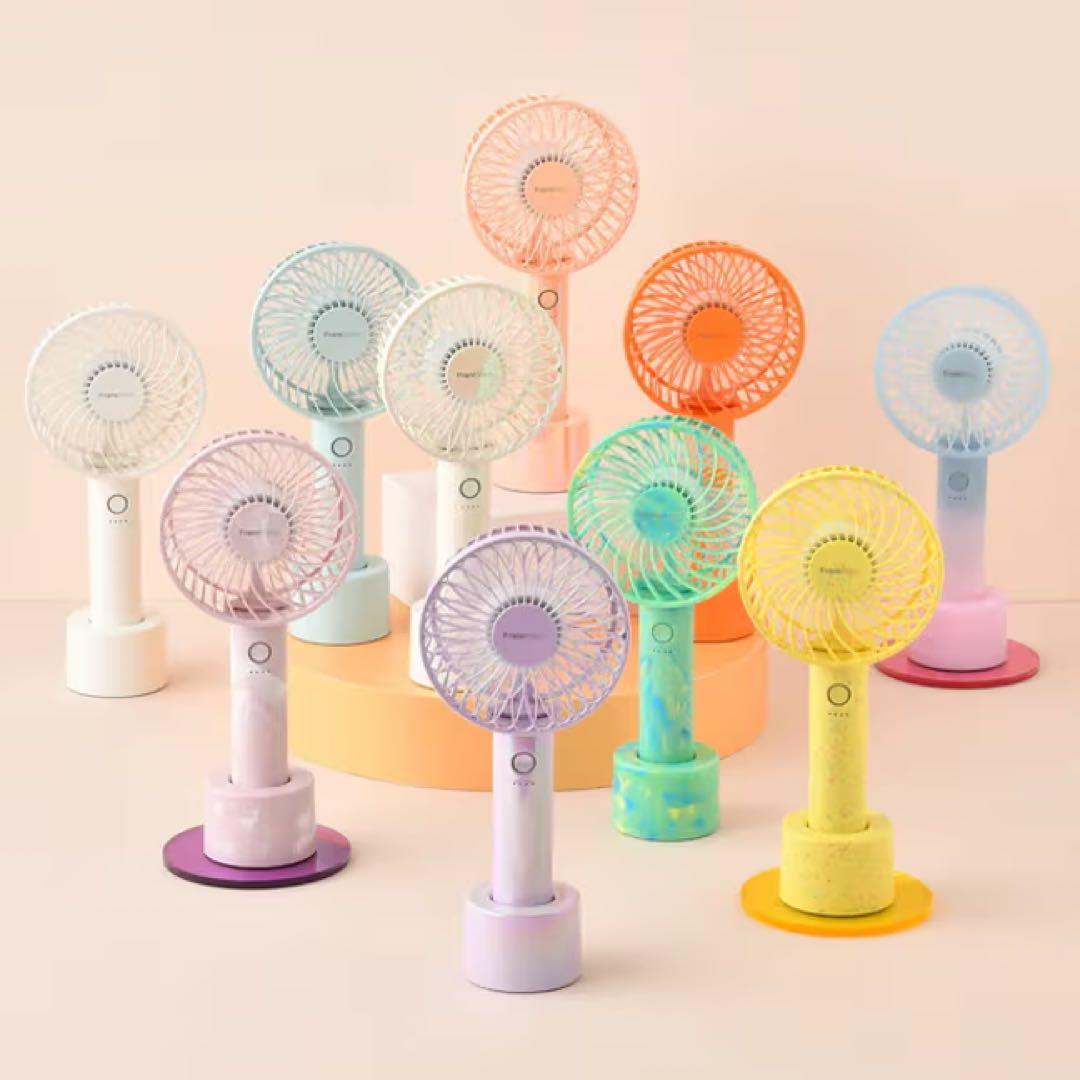 新品【2024年モデル】 フランフラン フレ ハンディファン マーブル ピンク