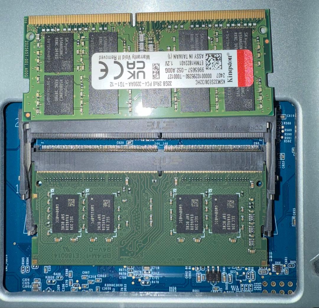 Synology DS923＋4ベイ NAS メモリ増設 拡張NIC 10G付き