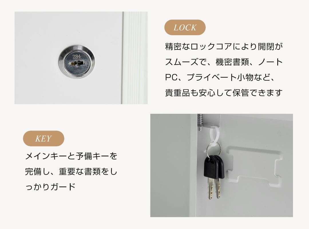 ロッカー スチールロッカー 9人用 ホワイト 鍵付き スペアキー付 スチール製