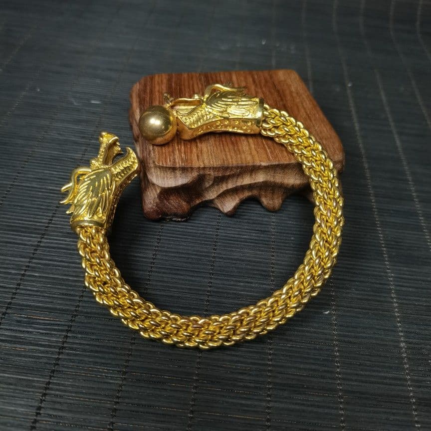 戯珠双龍手輪 竜腕輪 銅製品 装飾品 工芸品 置物