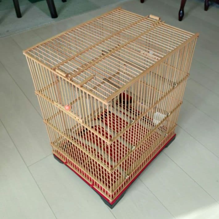 新品未使用　大型　メジロ籠　手作り