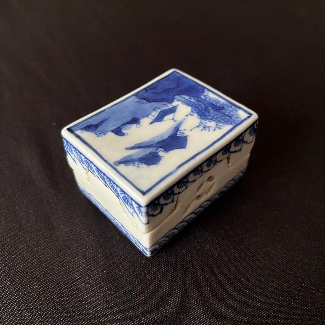 香合　骨董品　年代不明　「大明成化年」の文字あり
