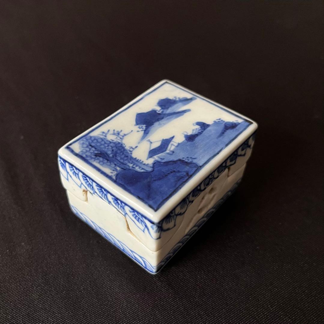 香合　骨董品　年代不明　「大明成化年」の文字あり
