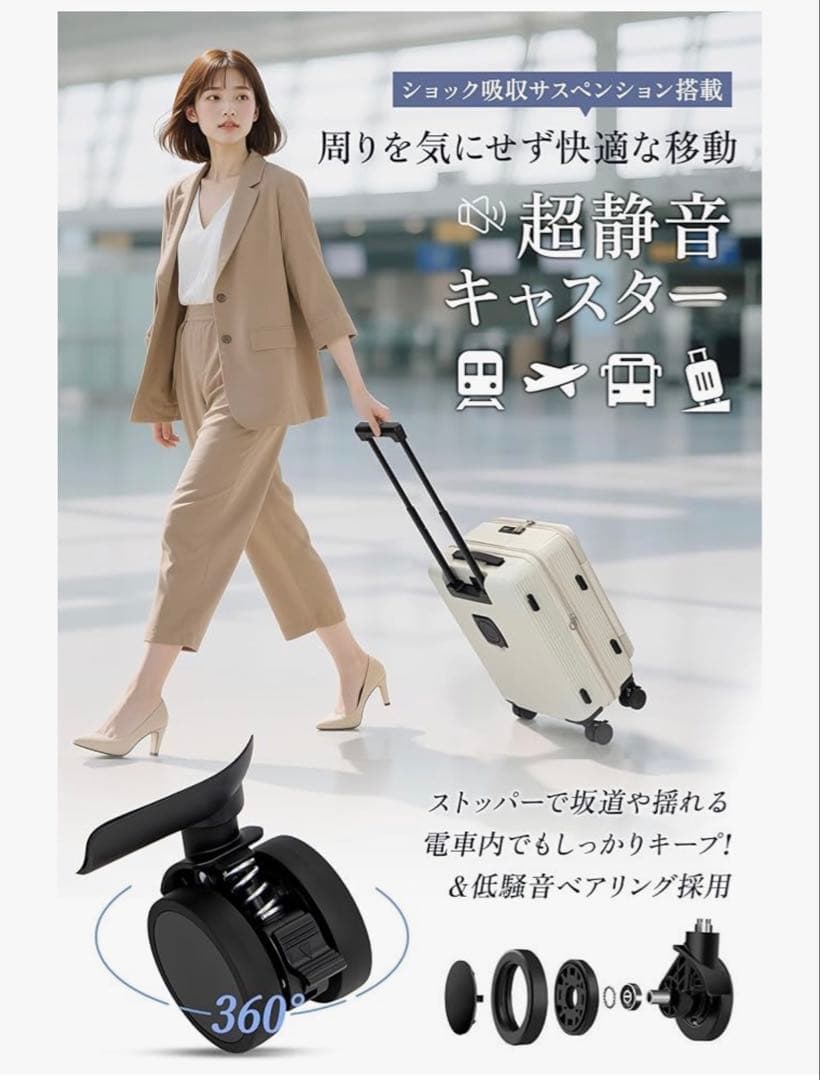 スーツケース 機内持ち込み キャリーケース 多機能 拡張機能付き 超軽量 耐衝撃