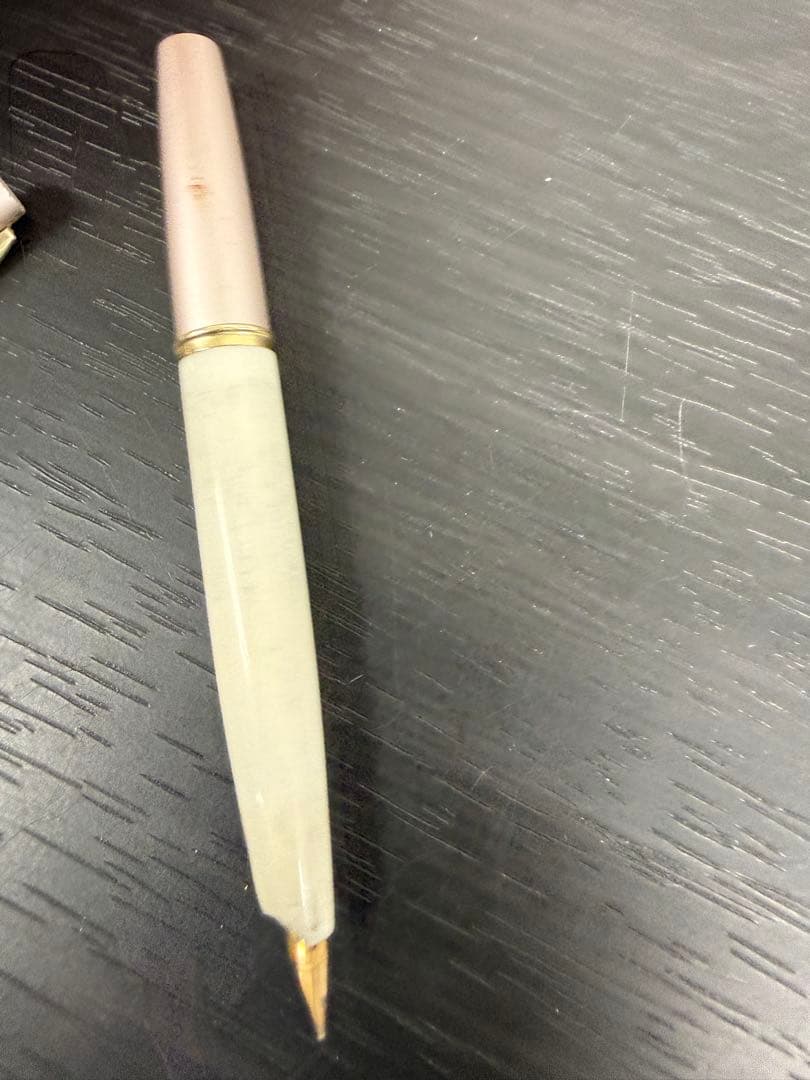 ★18金ペン先★昭和レトロな花柄万年筆 18K750刻印あり コレクション♪