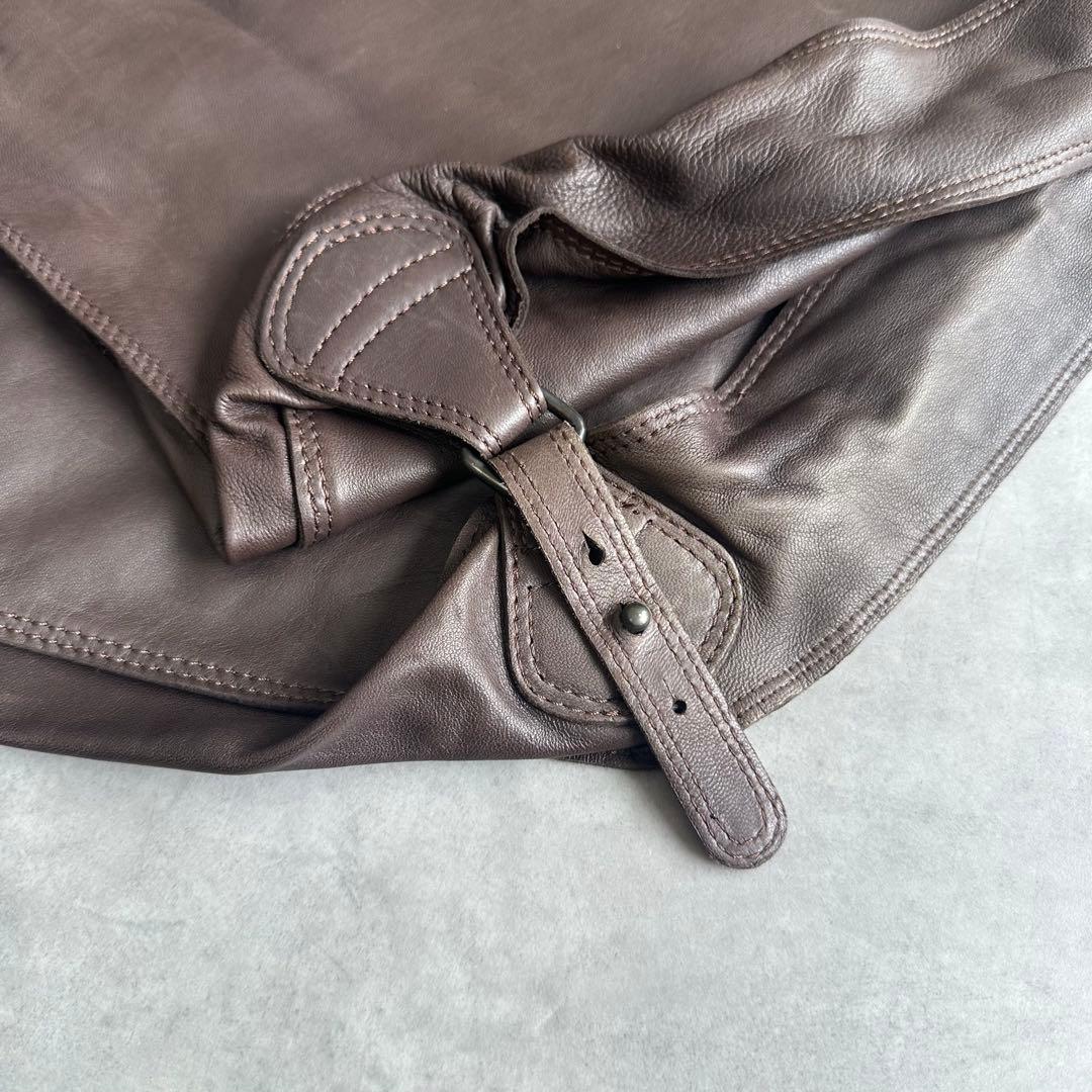 希少✨Ermenegildo Zegna ナッパレザー　本革　ガーメントバッグ
