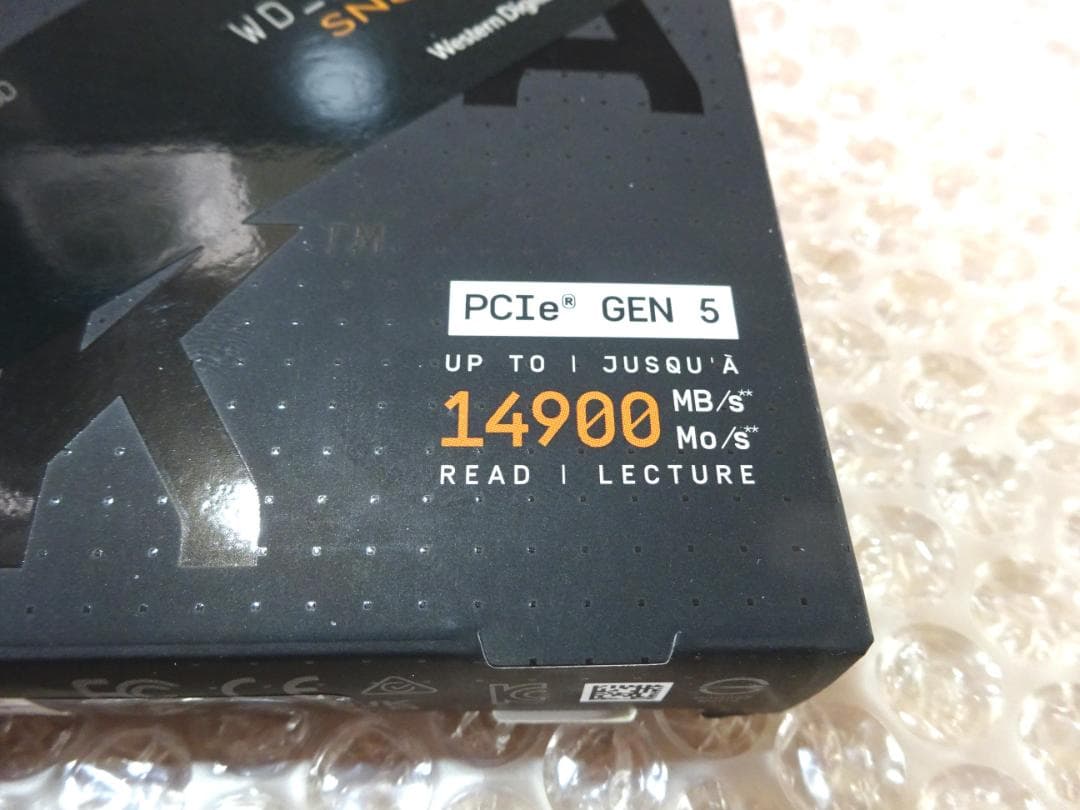 新品PCIe5.0 超高速SSD WD SN8100 1TB 14900M AI