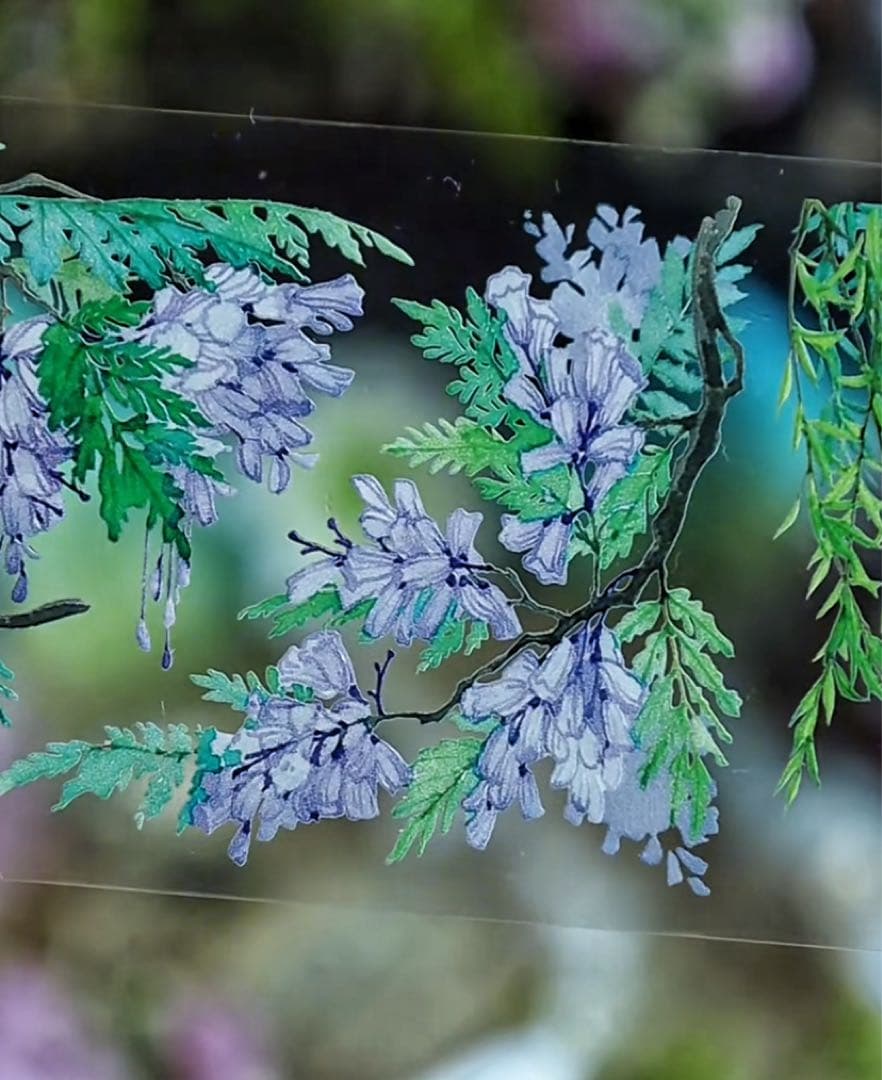 【9551】海外　マステ　5/巻　PETマスキングテープ　植物　お花　枝　装飾系