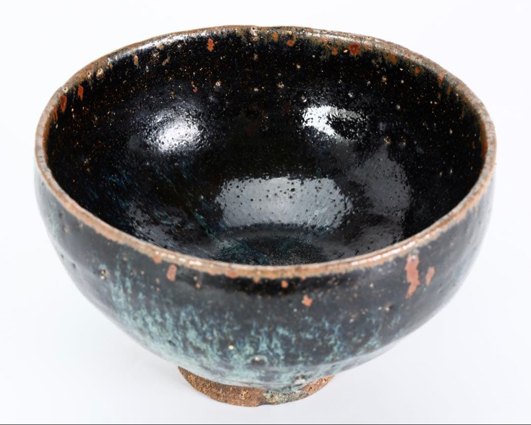 なまこ釉 釉垂れ茶碗 木箱付 茶道具 抹茶碗 古陶 古美術 骨董品