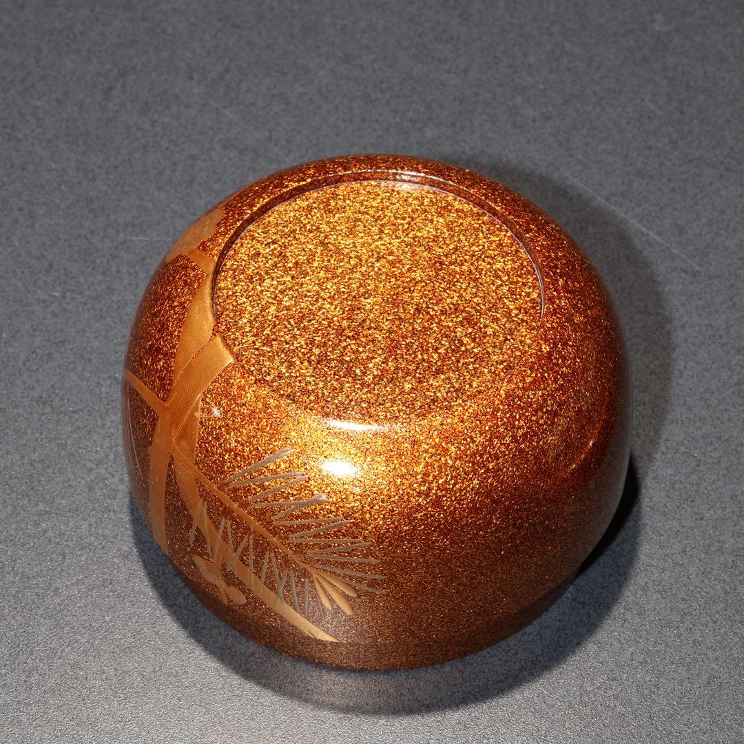 平棗　金蒔絵松梅　裏千家 鵬雲斎花押　桐箱入り　R1689ダW