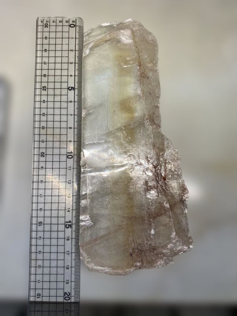 T1042-2セレナイト原石ライモナイト共生ザンビア産虹入り天然石レア鉱物　浄化