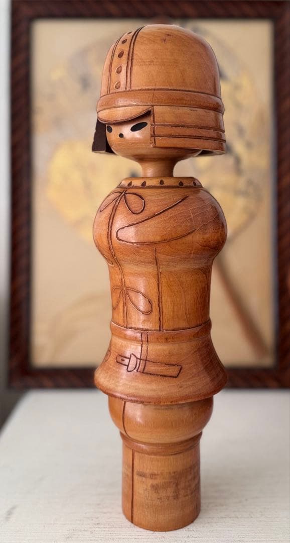 【創作こけし 関口三作 武人 36cm】堂々たる存在感の大型作品