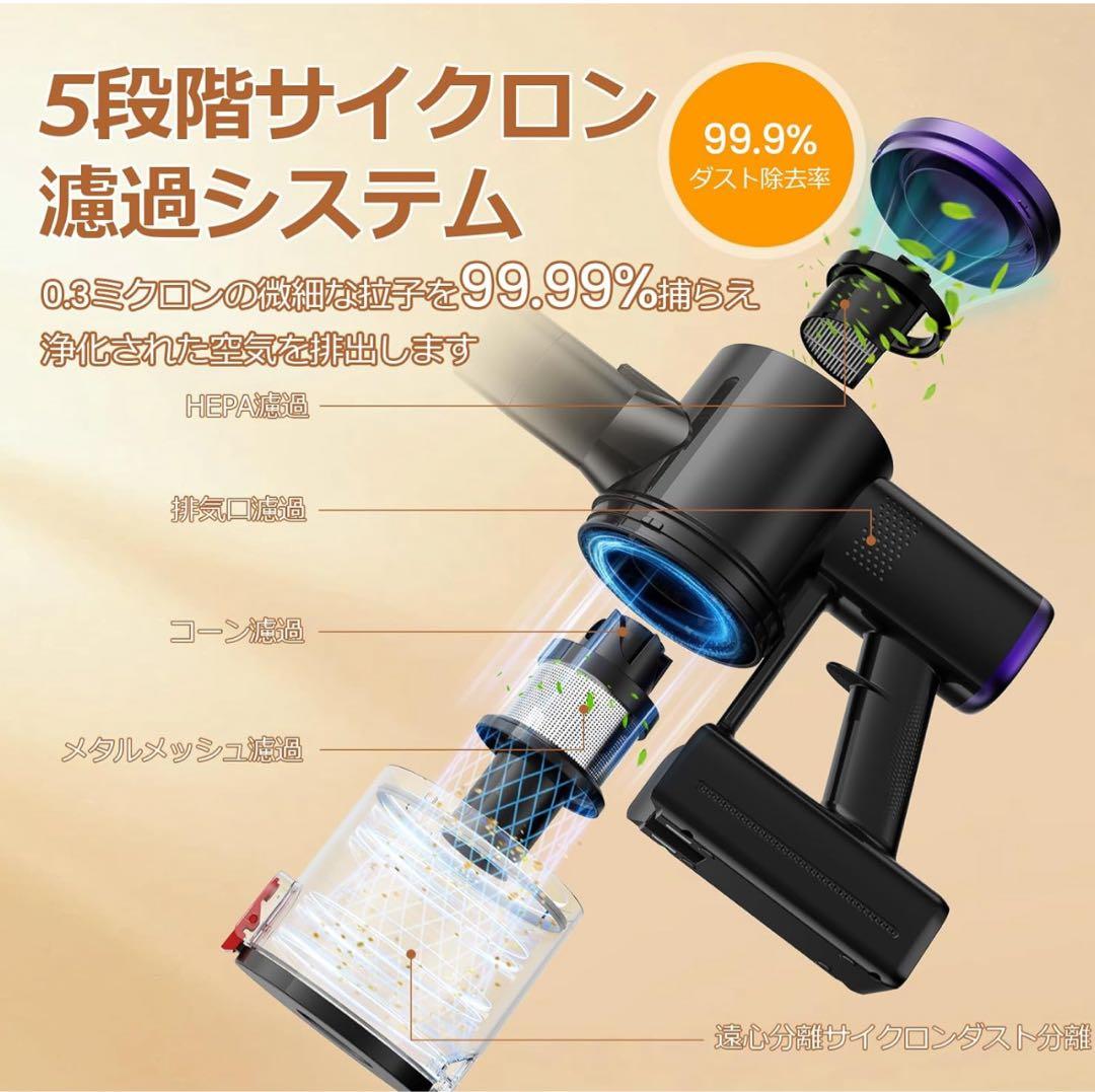 コードレス掃除機 スティッククリーナー サイクロン式 LEDディスプレイ 軽量