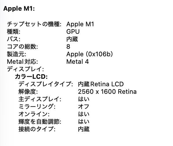 超美品 MacBook Air 2020 M1 16G SSD 512G