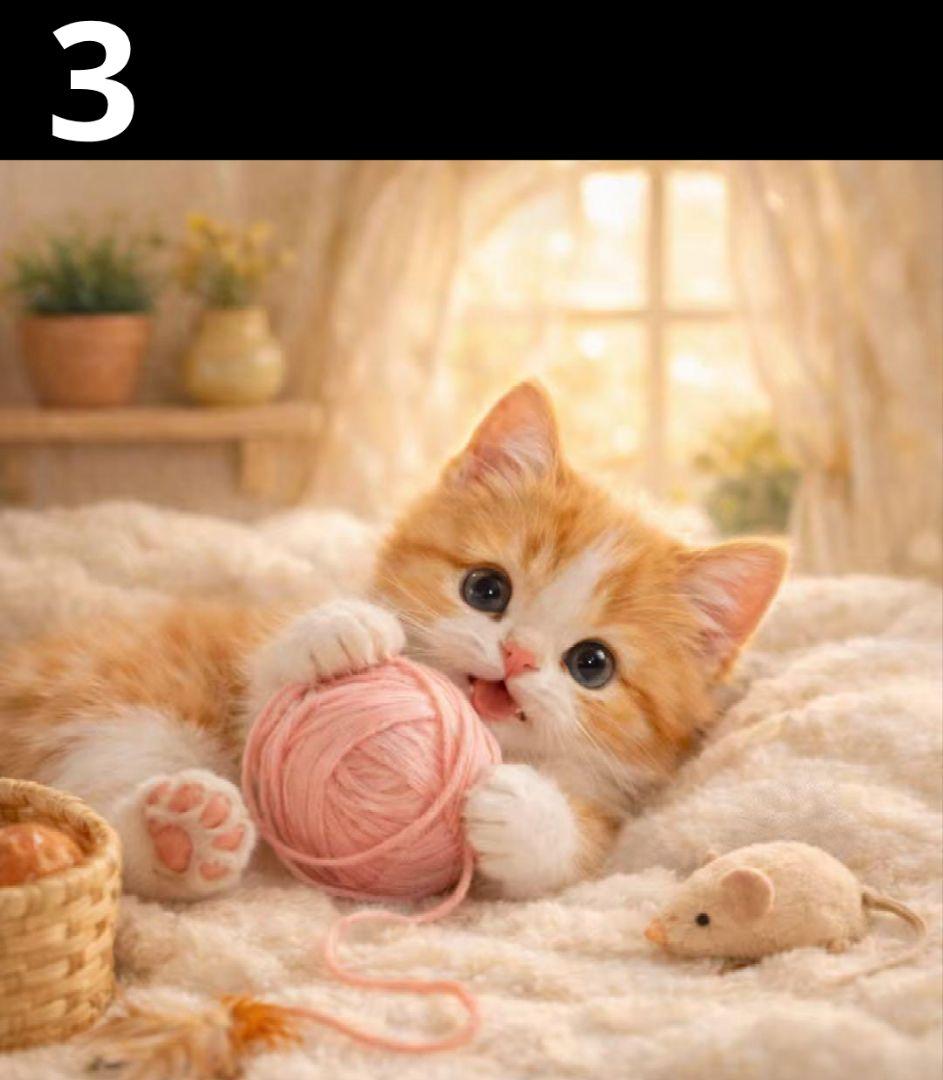 オーダーページ　ハンカチ　毛糸　子猫ちゃん柄ハンドメイド3/19