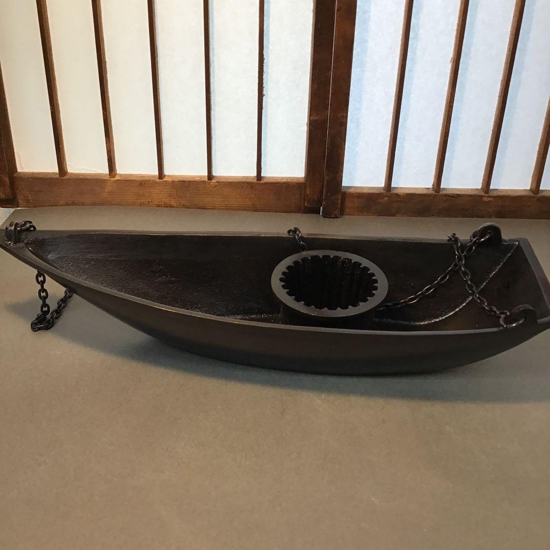 骨董品　￼華道道具　釣花入　銅製　釣船花入　S86TH2
