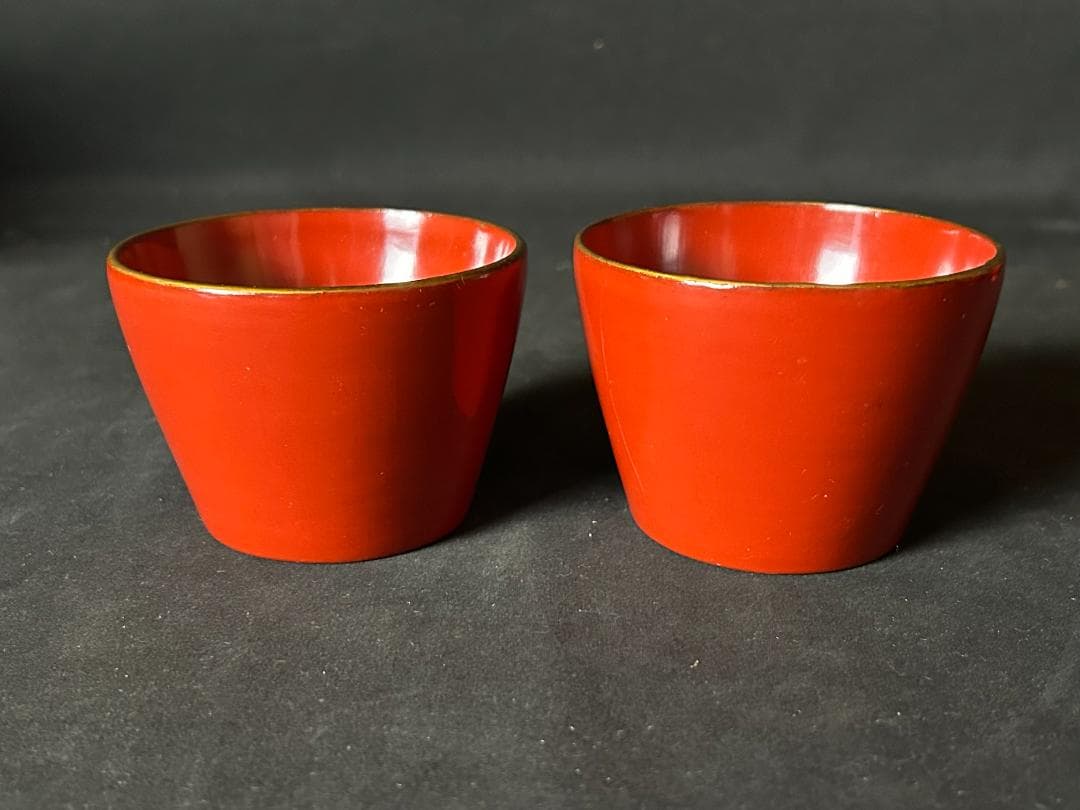 輪島塗 朱塗椀一対 4種セット 四ッ入子椀/平椀/壷椀/蕎麦猪口 茶懐石道具