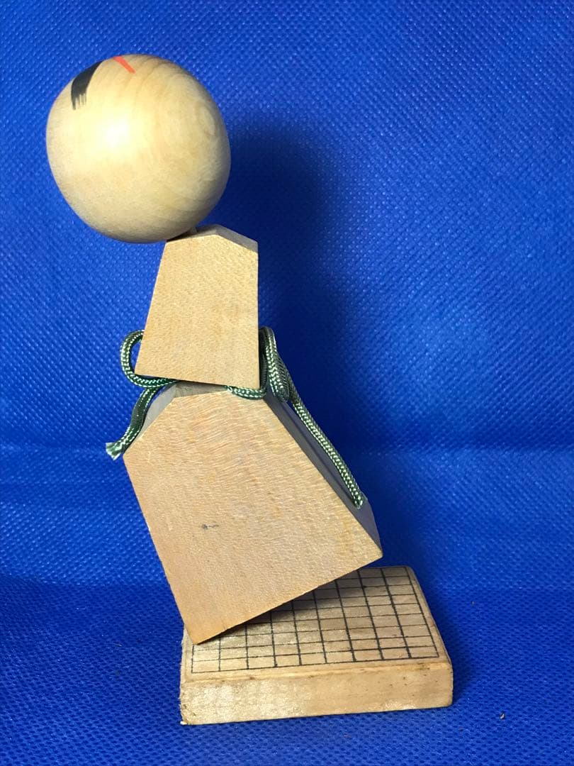 【昭和レトロ】1960年代　民芸品　将棋駒モチーフこけし　2体セット　木製