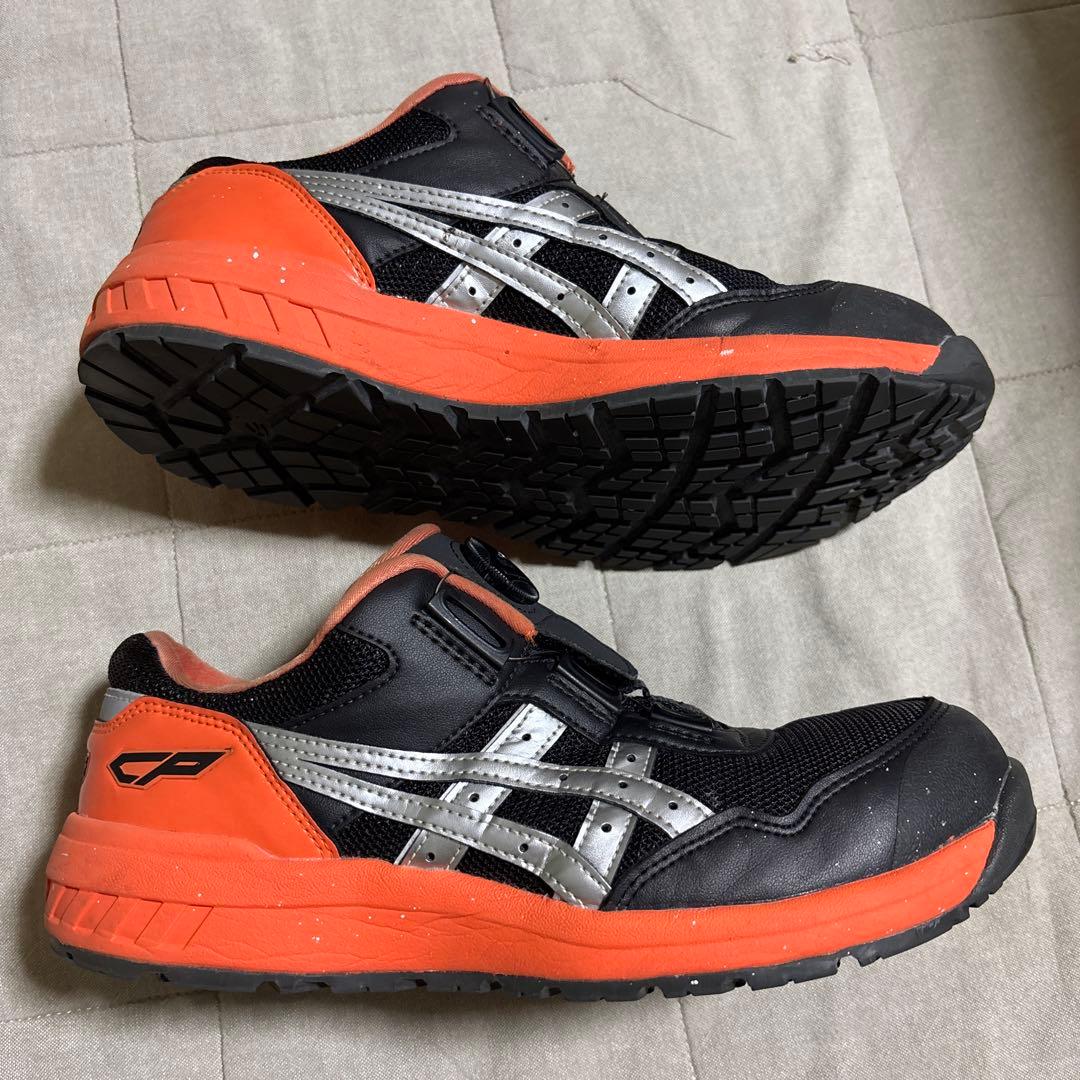 asics BOAシステム 安全靴 黒/オレンジ24.5センチ　中古