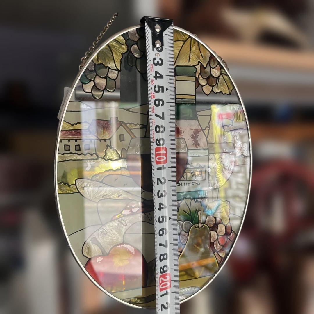 ステンドグラス ワインと果物の装飾品