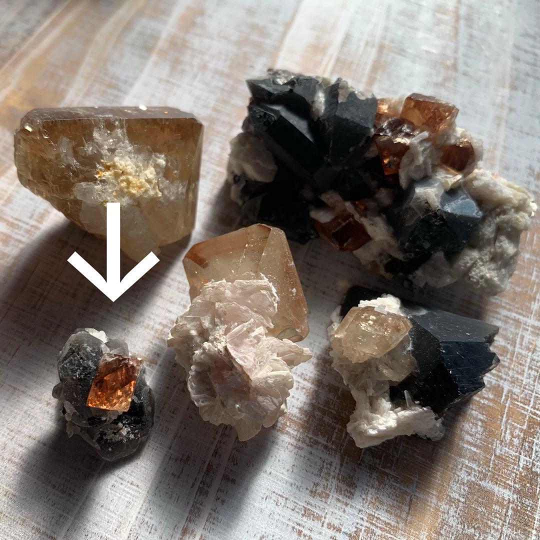 珍品！トパーズ共生標本A/黒水晶/スカルドゥ産