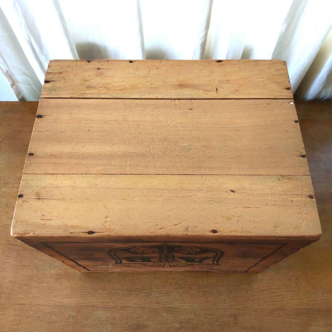 ヴィンテージ アサヒビール 蓋付き 木箱 レトロ 古道具