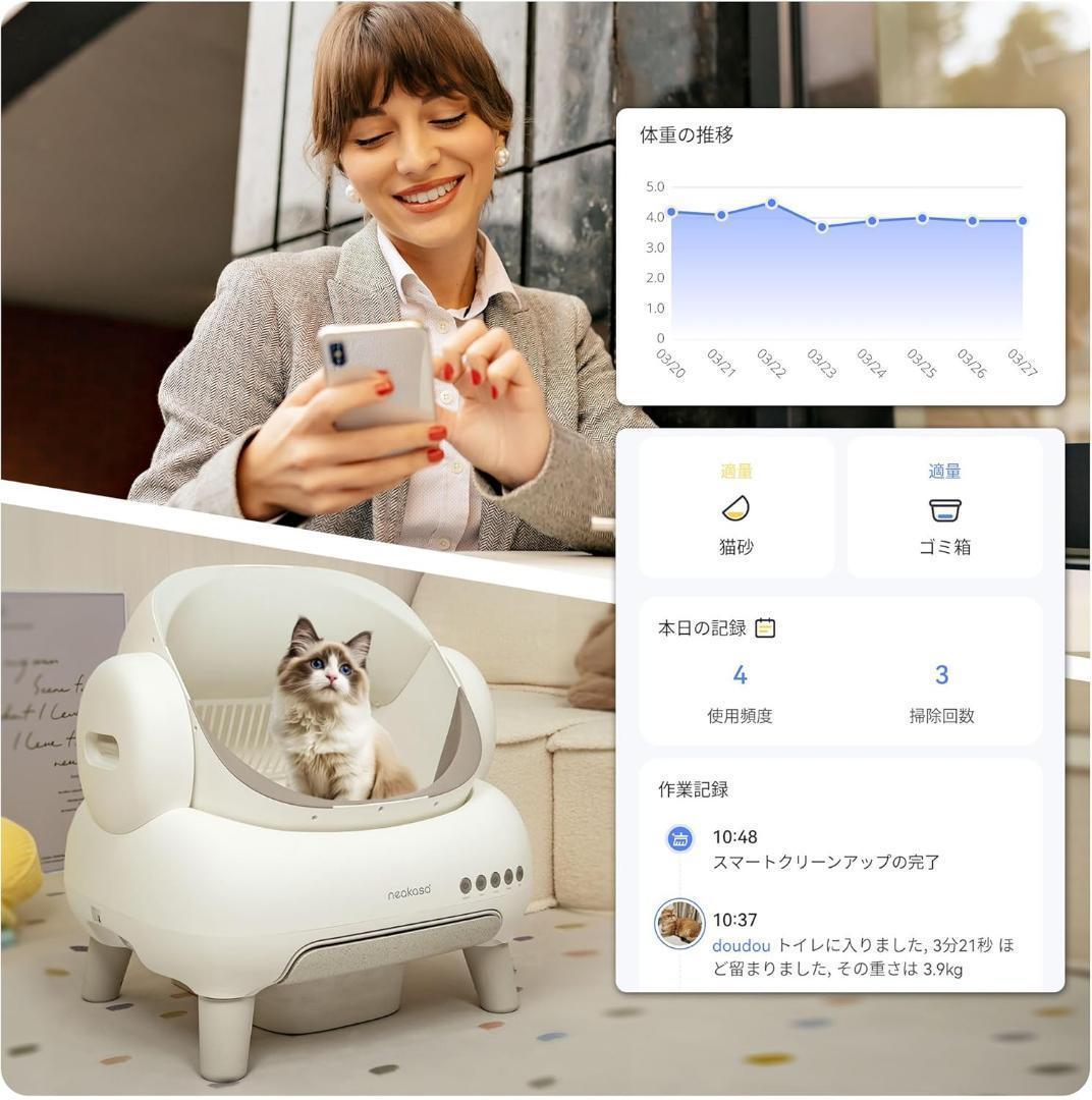 悠*太様 Neakasa 全自動猫トイレ 完全密封消臭 専用アプリ管理 M1 P