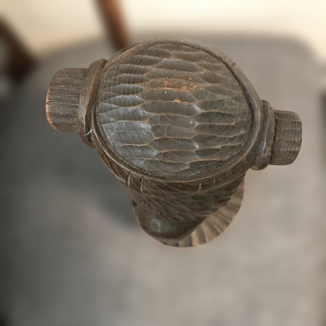 北海道民芸品　　槍持酋長　　秀英作