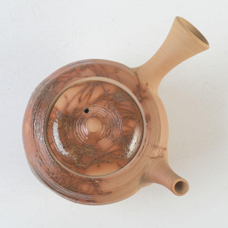 茶道具　常滑焼　桑山圭洋造　朱泥　茶注　急須　共布共箱　V　9917