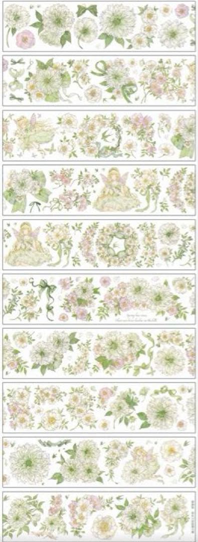 ♡SALE♡ 贝壳光 6cm×10m 野蔷薇 海外マスキングテープ　花