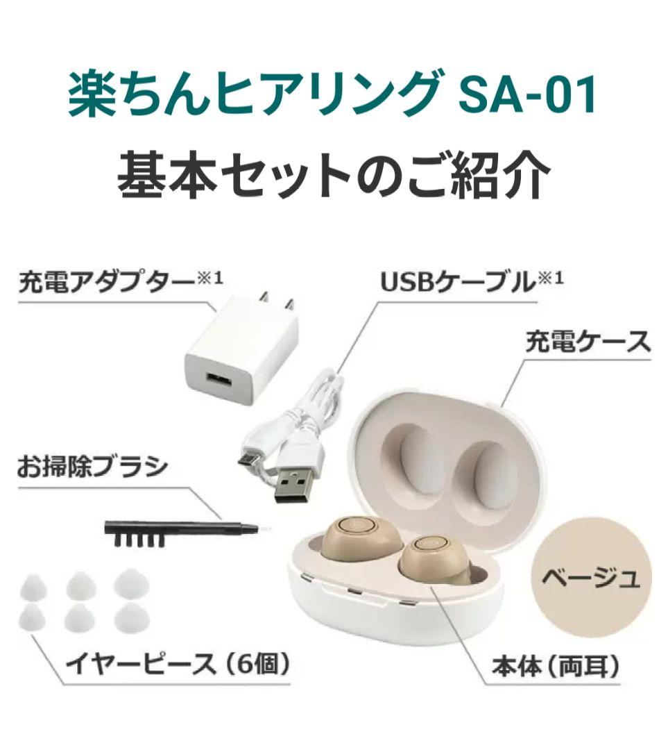 楽ちんヒアリング　ＳＡ―01（ＢＧ）耳穴型　充電式集音器